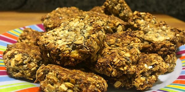 receta galletas avena chia lino platano