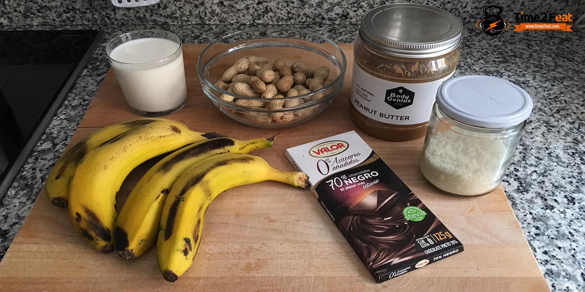 receta helado platano cacahuete chocolate saludable